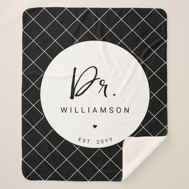 Personalisiert Name Dr. Minimalistisch Doctor Absc Sherpadecke (Vorderseite)