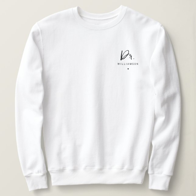 Personalisiert Name Dr. Minimalistisch Doctor Absc Sweatshirt (Design vorne)