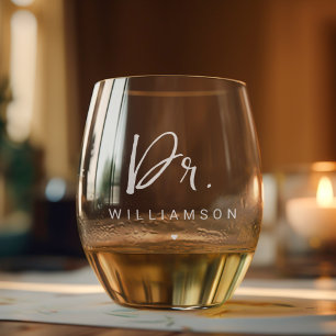 Personalisiert Name Dr. Minimalistisch Doctor Absc Weinglas Ohne Stiel