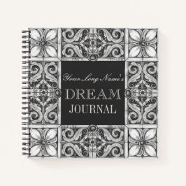 Personalisiert Name Dream Journal Black Gray White Notizbuch