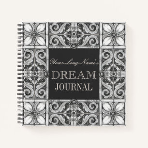 Personalisiert Name Dream Journal Black Gray White Notizbuch