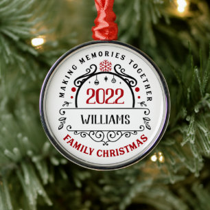 Personalisiert Name Familie Weihnachten Keepake Ornament Aus Metall