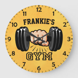 Personalisiert NAME Fitness Trainer GYM Custom Große Wanduhr