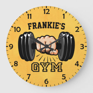 Personalisiert NAME Fitness Trainer GYM Custom Große Wanduhr