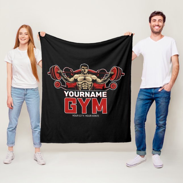 Personalisiert NAME Fitness Zuhause GYM Gewichtsab Fleecedecke (Beispiel)