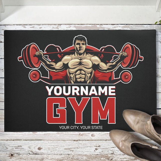 Personalisiert NAME Fitness Zuhause GYM Gewichtsab Fußmatte (Von Creator hochgeladen)