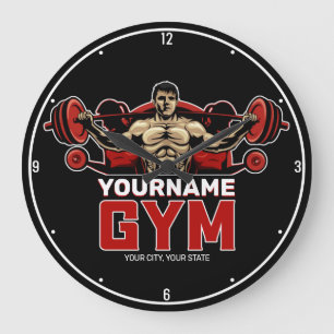Personalisiert NAME Fitness Zuhause GYM Gewichtsab Große Wanduhr