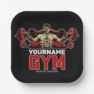 Personalisiert NAME Fitness Zuhause GYM Gewichtsab Pappteller