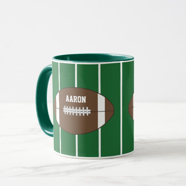Personalisiert Name Football Sports Coffee Tasse (Vorderseite Links)