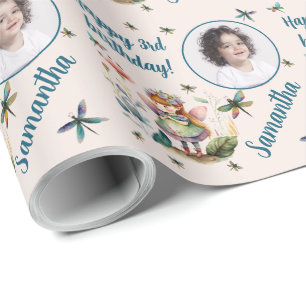 Personalisiert Name Foto Age Magical Fairy Birthda Geschenkpapier