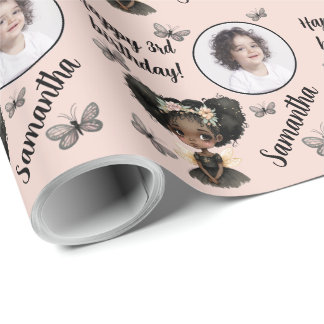 Personalisiert Name Foto Age Magical Fairy Birthda Geschenkpapier