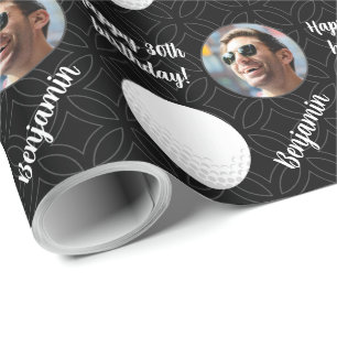 Personalisiert Name Foto Age Sport Golf Geburtstag Geschenkpapier
