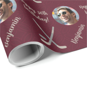 Personalisiert Name Foto Age Sport Hockey Geburtst Geschenkpapier
