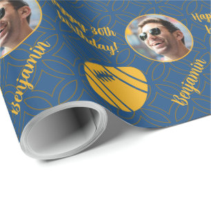 Personalisiert Name Foto Age Sport Rugby Birthday Geschenkpapier