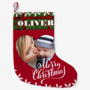 Personalisiert Name Foto Frohe Weihnachten Strumpf Kleiner Weihnachtsstrumpf