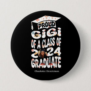 Personalisiert Name Foto Proud Gigi 2024 Graduate Button