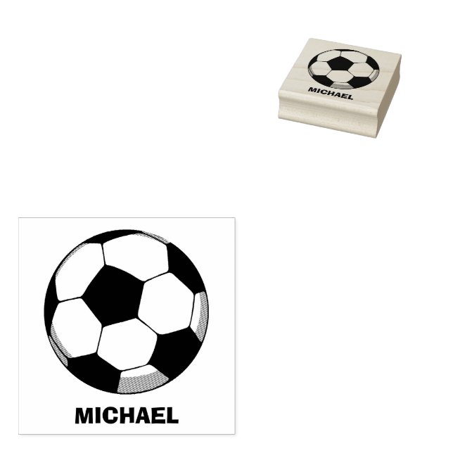 Personalisiert Name Fußball Gummi Briefmarke Gummistempel (Stempel)