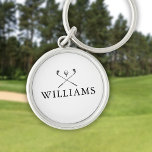 Personalisiert Name Golf Clubs Schlüsselanhänger<br><div class="desc">Personalisieren Sie den Namen in klassischer Typografie,  um ein einzigartiges Golfgeschenk zu schaffen und für jeden Golfer zu behalten. Entwickelt von Thisisnotme©</div>