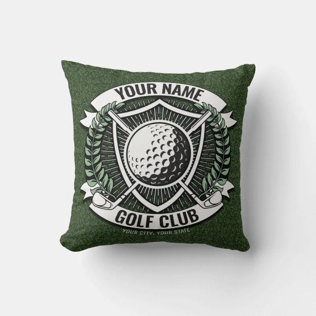 Personalisiert NAME Golfer Golfclub Turf Clubhaus Kissen (Vorderseite)