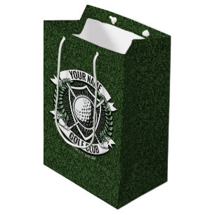 Personalisiert NAME Golfer Golfclub Turf Clubhaus Mittlere Geschenktüte