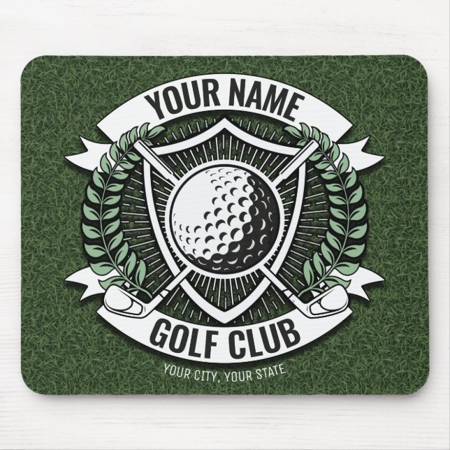 Personalisiert NAME Golfer Golfclub Turf Clubhaus Mousepad (Vorne)
