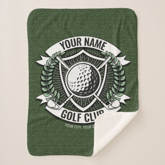 Personalisiert NAME Golfer Golfclub Turf Clubhaus Sherpadecke (Vorderseite)