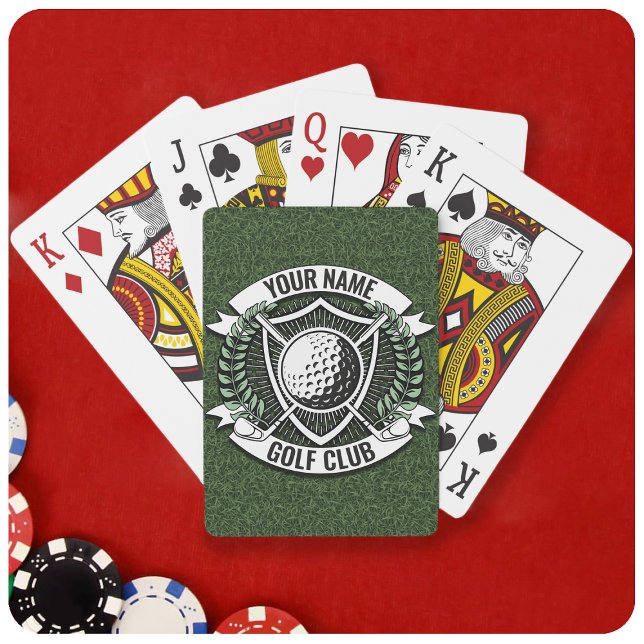 Personalisiert NAME Golfer Golfclub Turf Clubhaus Spielkarten (Von Creator hochgeladen)