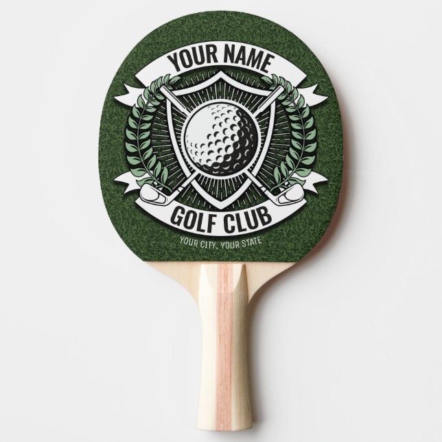 Personalisiert NAME Golfer Golfclub Turf Clubhaus Tischtennis Schläger (Vorderseite)