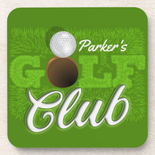 Personalisiert NAME Golfer Green Golf Course Club Getränkeuntersetzer