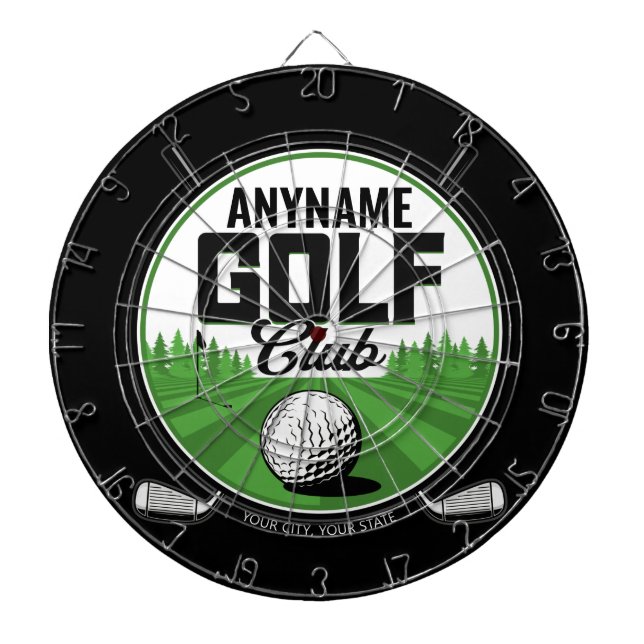 Personalisiert NAME Golfing Pro Golf Club Player Dartscheibe (vorne)