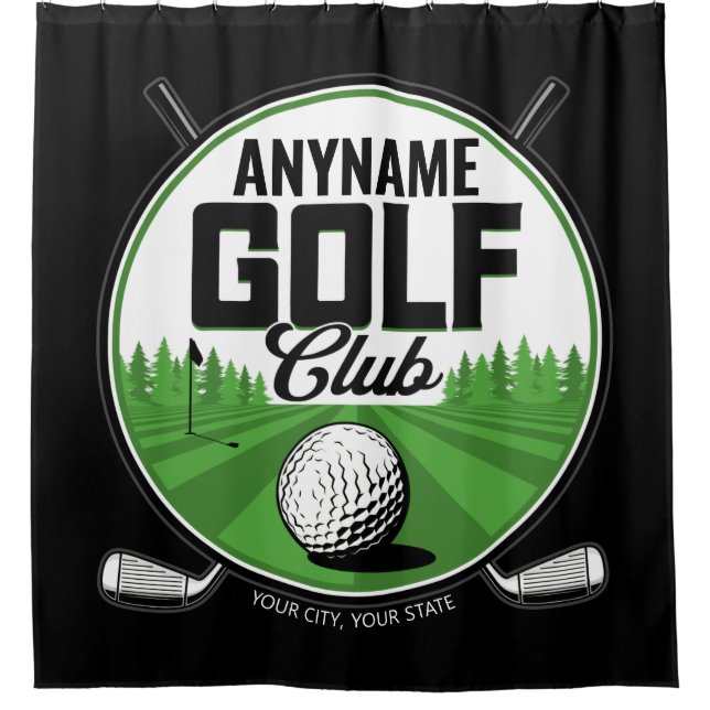 Personalisiert NAME Golfing Pro Golf Club Player Duschvorhang (Vorderseite)
