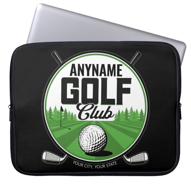 Personalisiert NAME Golfing Pro Golf Club Player Laptopschutzhülle (Vorderseite)