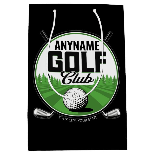 Personalisiert NAME Golfing Pro Golf Club Player Mittlere Geschenktüte (Vorderseite)