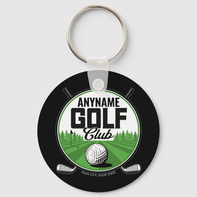 Personalisiert NAME Golfing Pro Golf Club Player Schlüsselanhänger (Vorderseite)