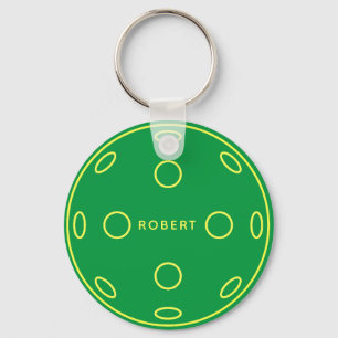 Personalisiert Name Green Pickleball Token Schlüsselanhänger