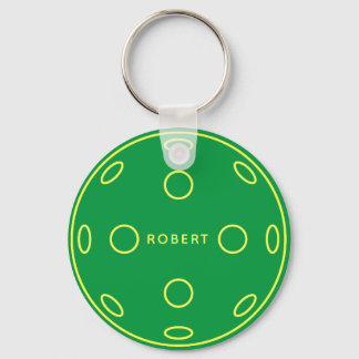 Personalisiert Name Green Pickleball Token Schlüsselanhänger