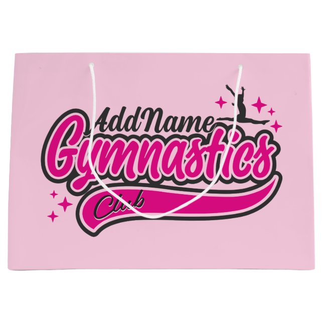 Personalisiert NAME Gymnast Split Leap Gymnastik Große Geschenktüte (Vorderseite)