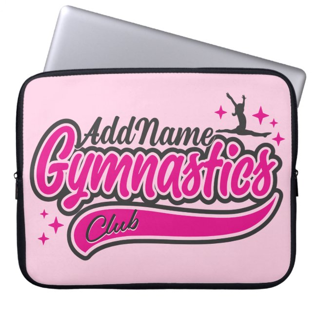 Personalisiert NAME Gymnast Split Leap Gymnastik Laptopschutzhülle (Vorderseite)