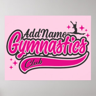 Personalisiert NAME Gymnast Split Leap Gymnastik Poster
