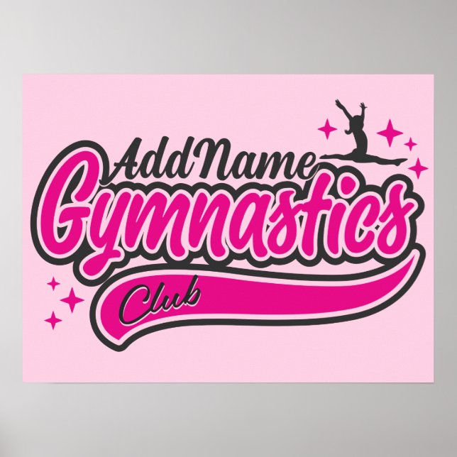 Personalisiert NAME Gymnast Split Leap Gymnastik Poster (Vorne)