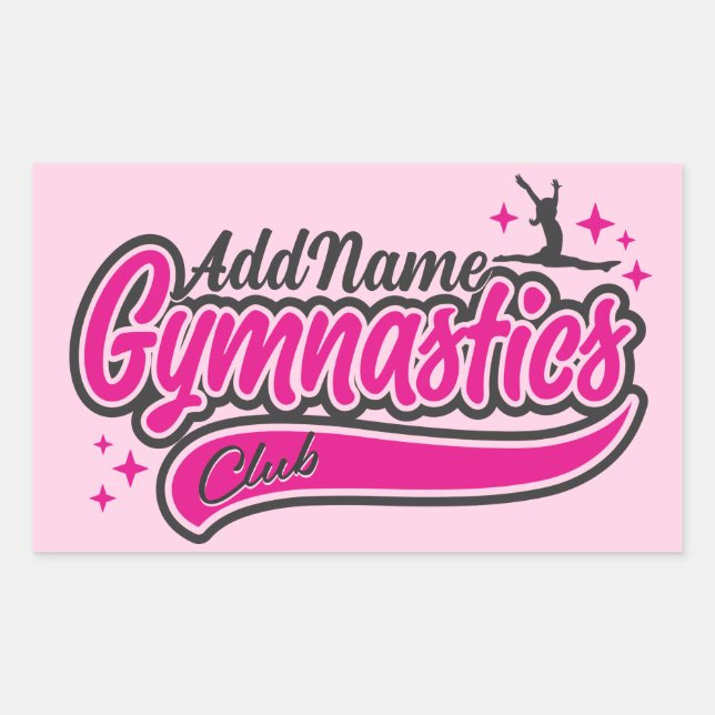 Personalisiert NAME Gymnast Split Leap Gymnastik Rechteckiger Aufkleber (Vorderseite)