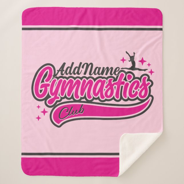 Personalisiert NAME Gymnast Split Leap Gymnastik Sherpadecke (Vorderseite)