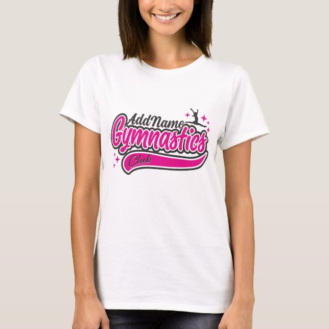 Personalisiert NAME Gymnast Split Leap Gymnastik T-Shirt (Vorderseite)