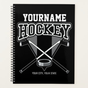 Personalisiert NAME Hockey Player Stick Puck Team Planer
