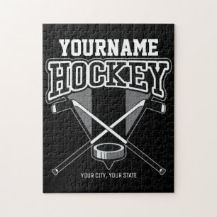Personalisiert NAME Hockey Player Stick Puck Team Puzzle