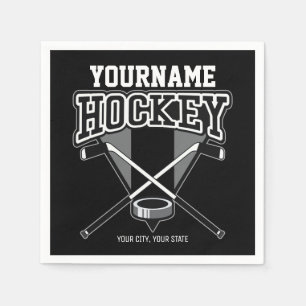 Personalisiert NAME Hockey Player Stick Puck Team Serviette