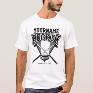 Personalisiert NAME Hockey Player Stick Puck Team T-Shirt