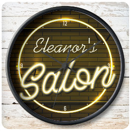 Personalisiert NAME Imitate Neon Sign Schönheitssa Große Wanduhr