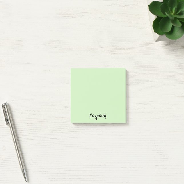 Personalisiert Name Light Green Zuhause Office Bus Post-it Klebezettel (Personalized Name Light Green Home Office Business Post-it Notes)