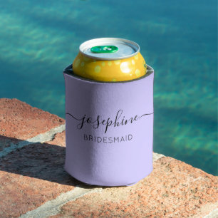 Personalisiert Name Lila Bridesmaid Dosenkühler